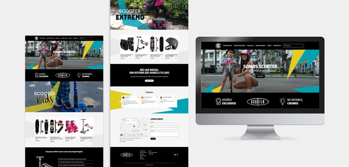 portfolio del sitio web scooter italy creado por juan iturbe web